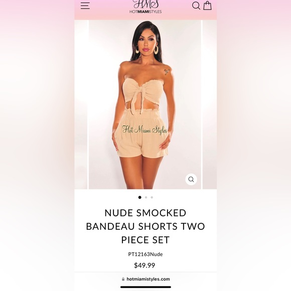 Hot Miami styles 2 piece set. Shorts with matching top both size Large. - Picture 4 of 5